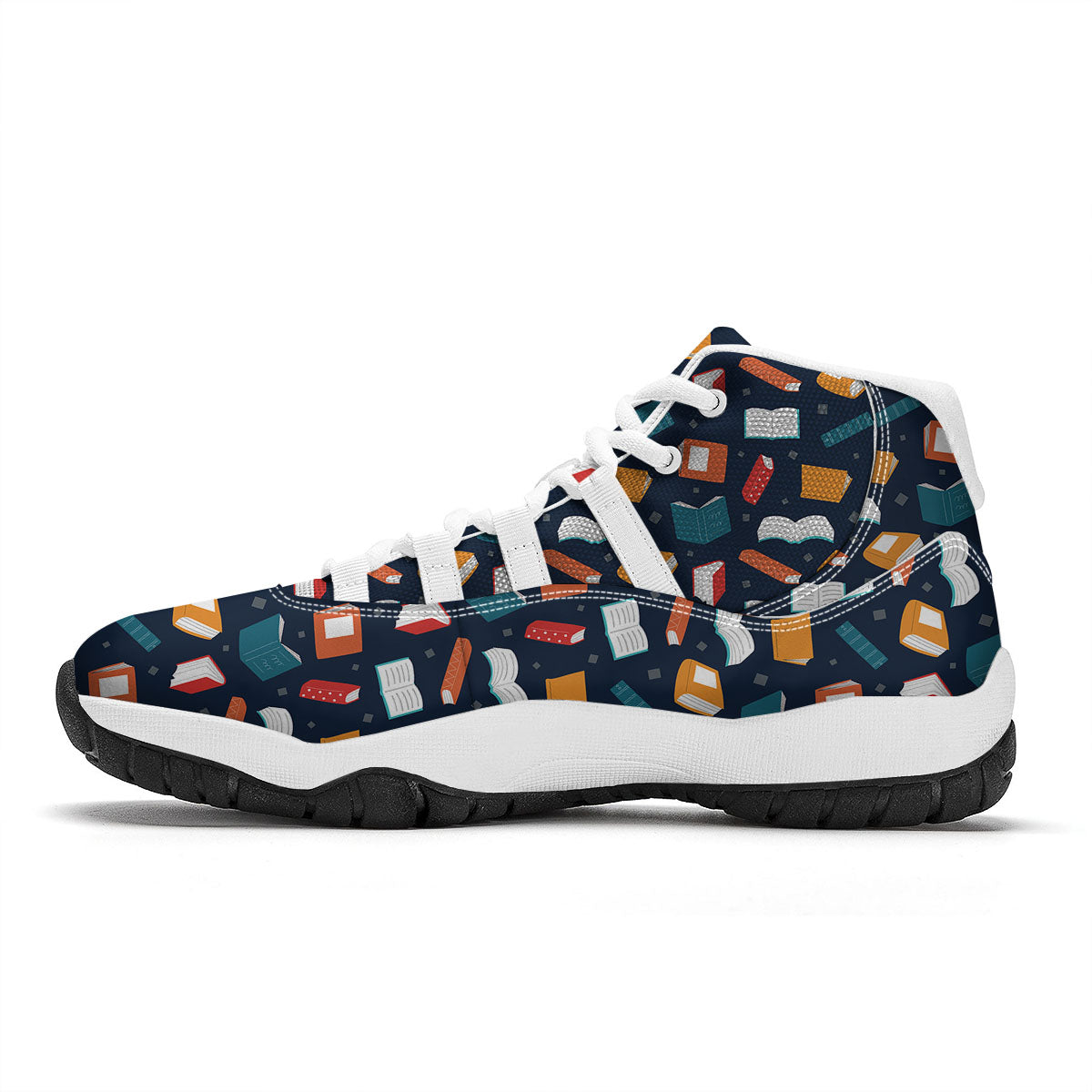 Library Reading Print Pattern White Bball Shoes-grizzshop