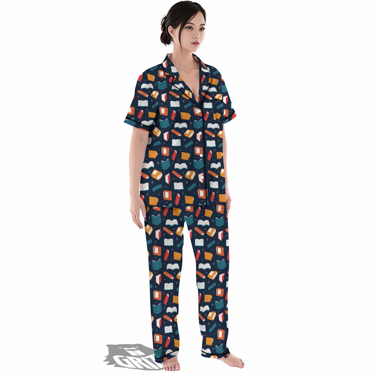 Library Reading Print Pattern Women's Pajamas Set-grizzshop