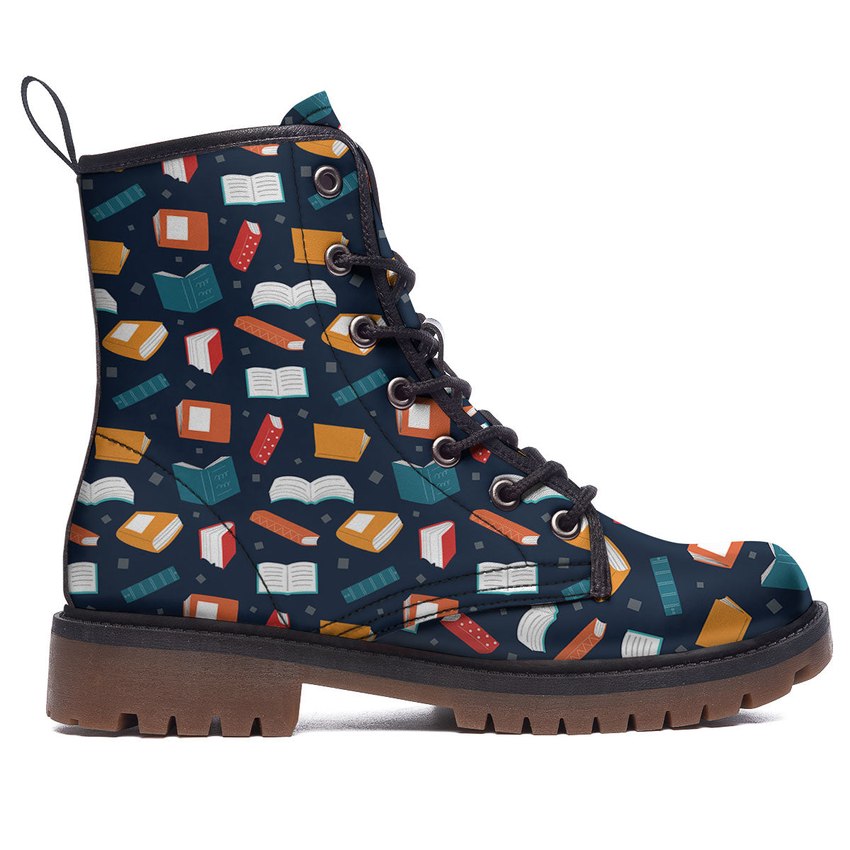 Library Reading Print Pattern Work Boots-grizzshop