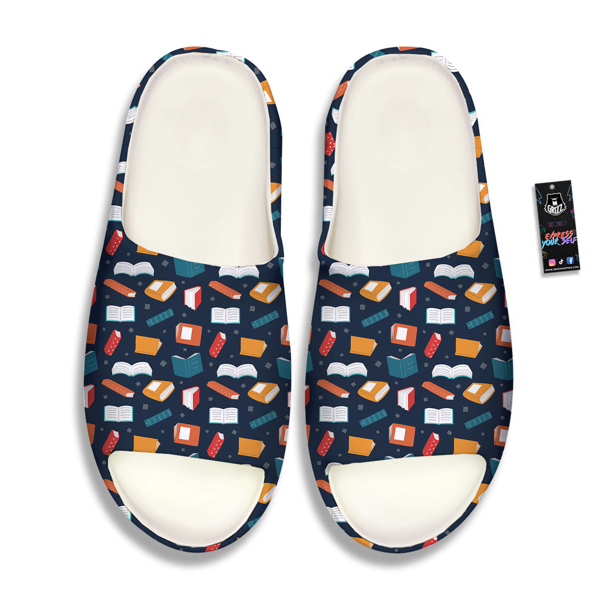 Library Reading Print Pattern Sandals-grizzshop