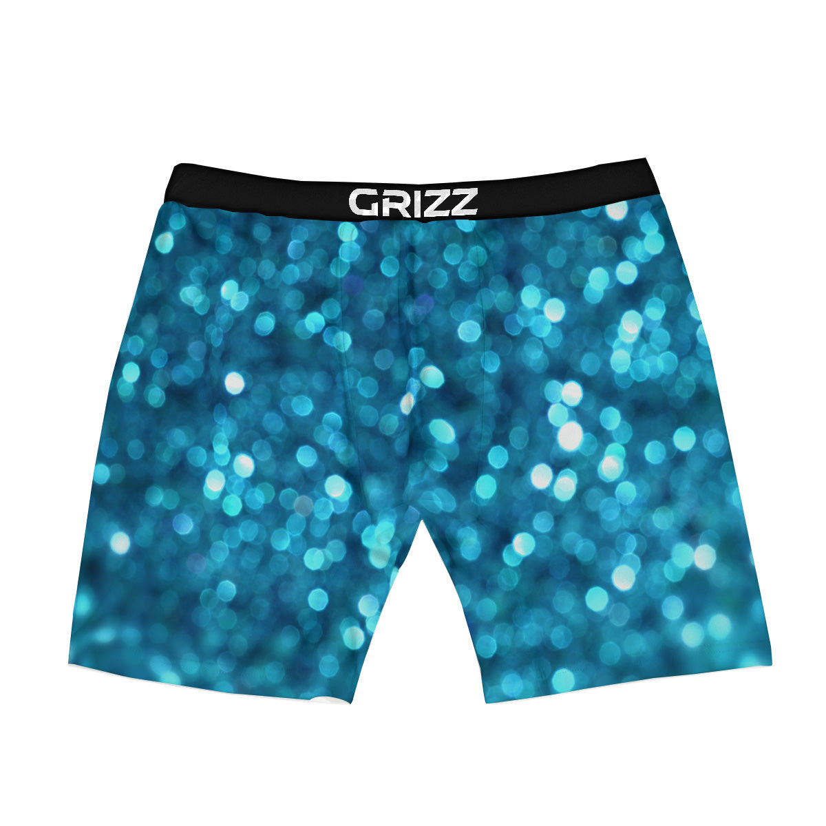 Light Blue Sparkle Print Boxer Briefs-grizzshop