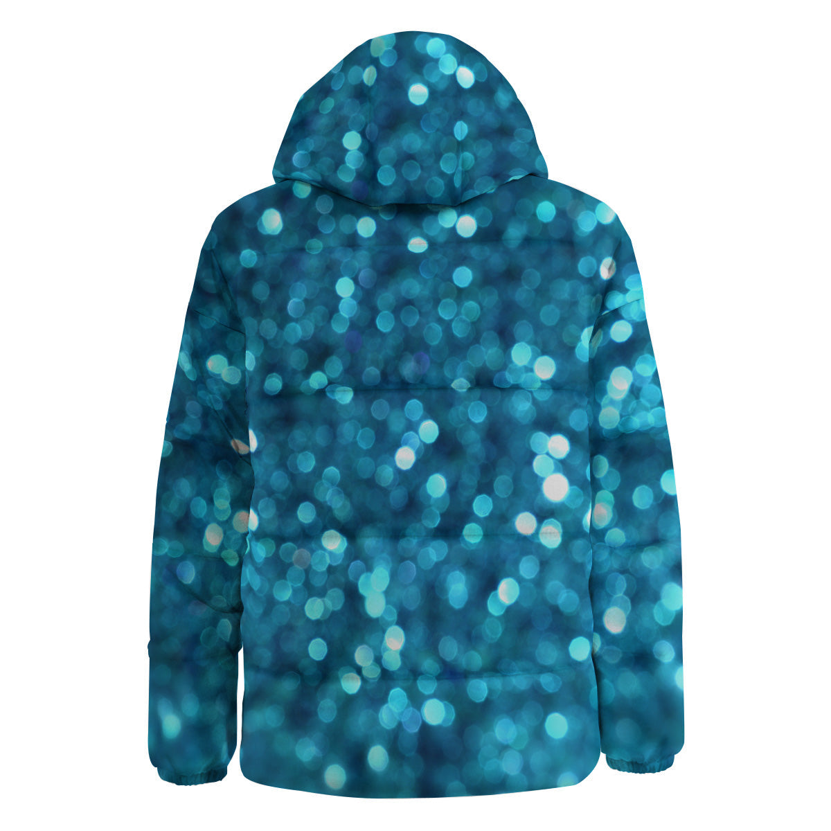 Light Blue Sparkle Print Down Jacket-grizzshop