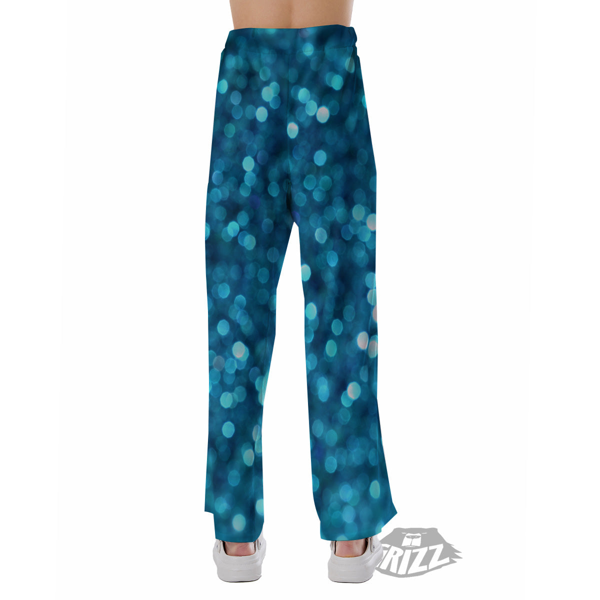 Light Blue Sparkle Print Pajama Pants-grizzshop