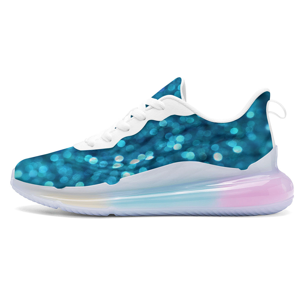 Light Blue Sparkle Print Running Sneakers-grizzshop
