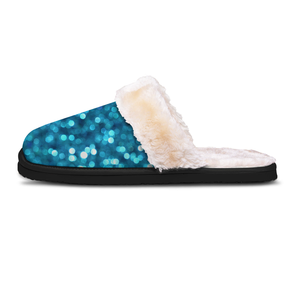 Light Blue Sparkle Print Slippers-grizzshop