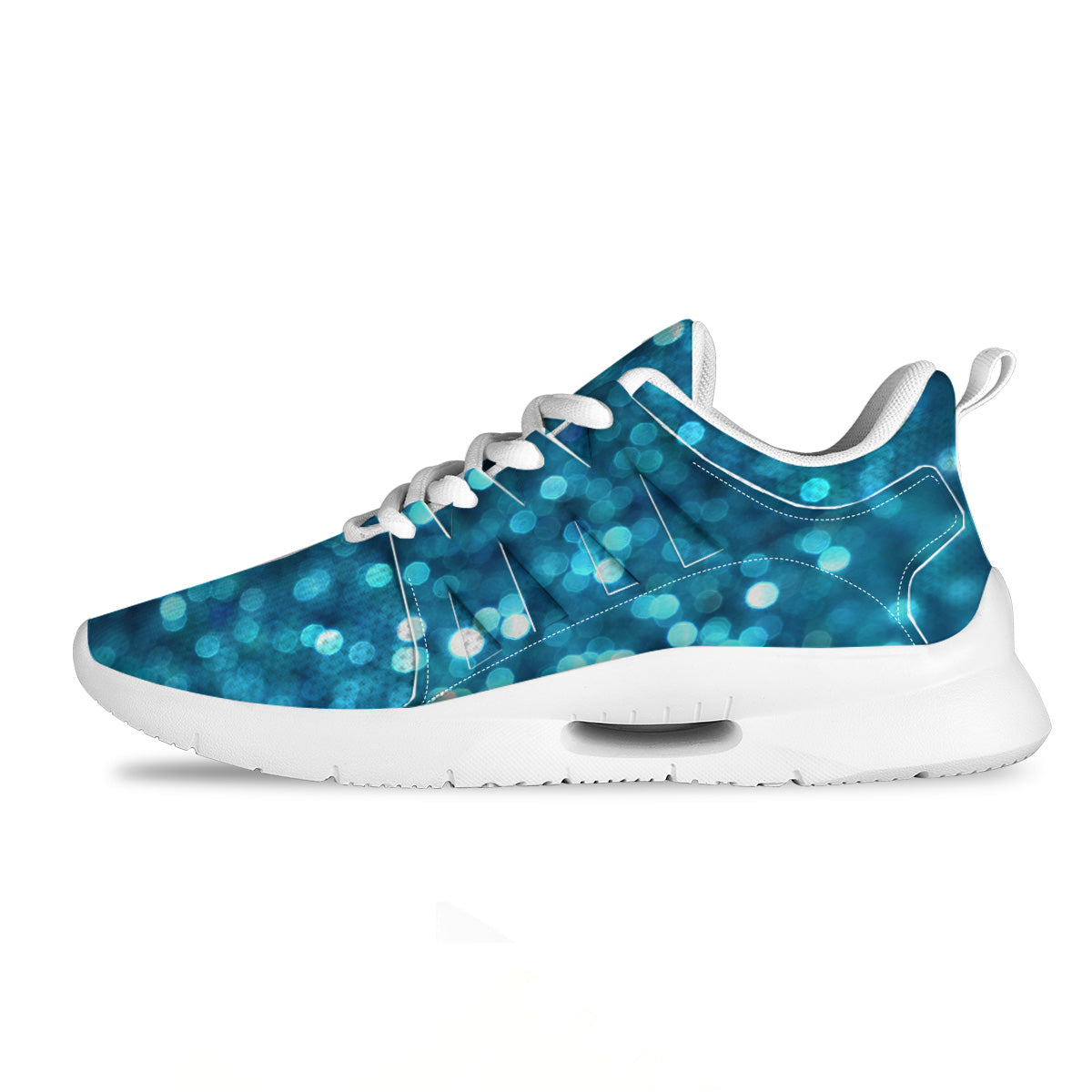 Light Blue Sparkle Print Tennis Shoes-grizzshop