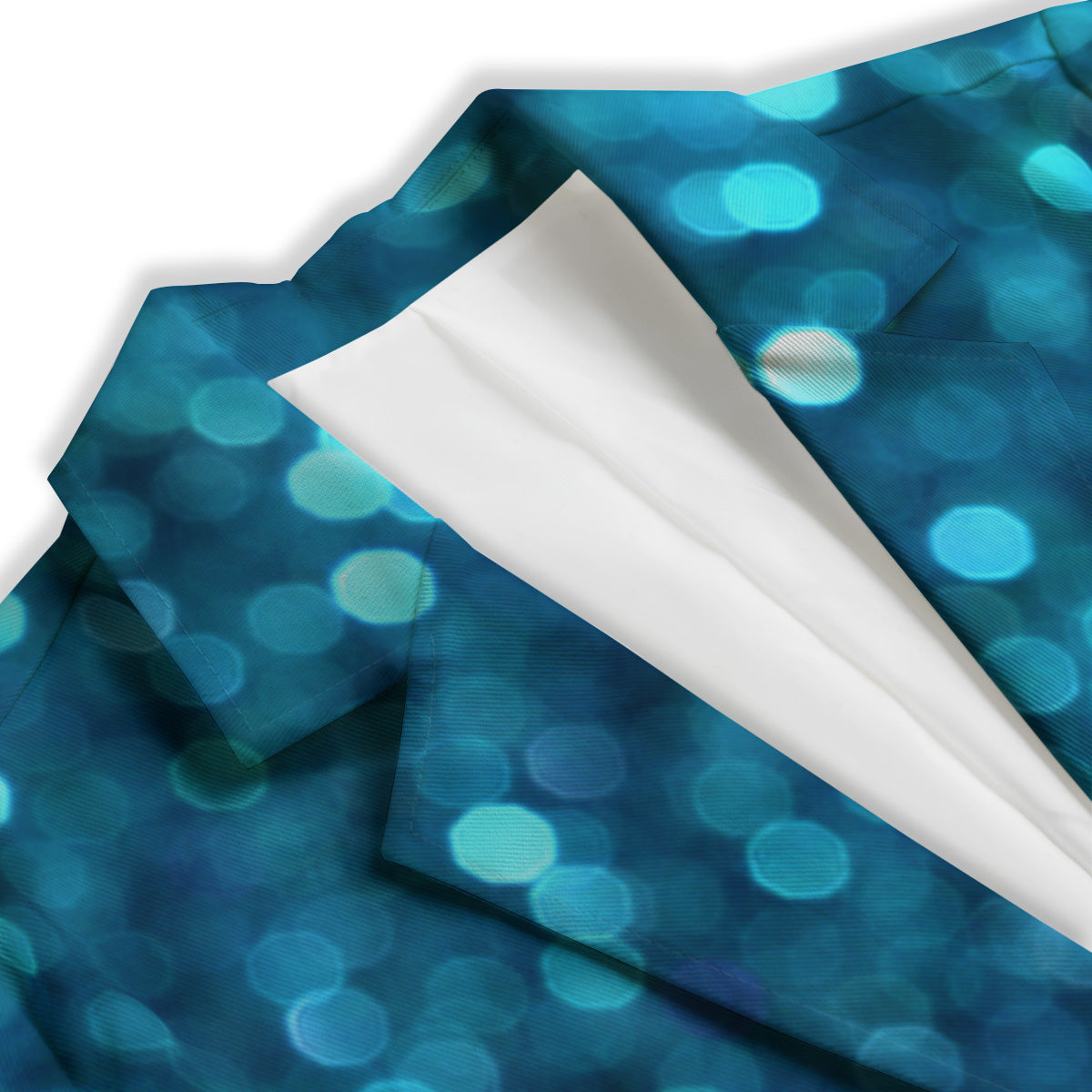 Light Blue Sparkle Print Women's Blazer-grizzshop