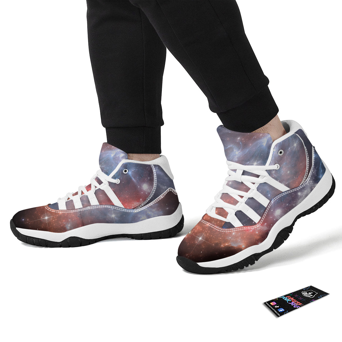 Light Geomagnetic Storm Galaxy Space Print White Bball Shoes-grizzshop