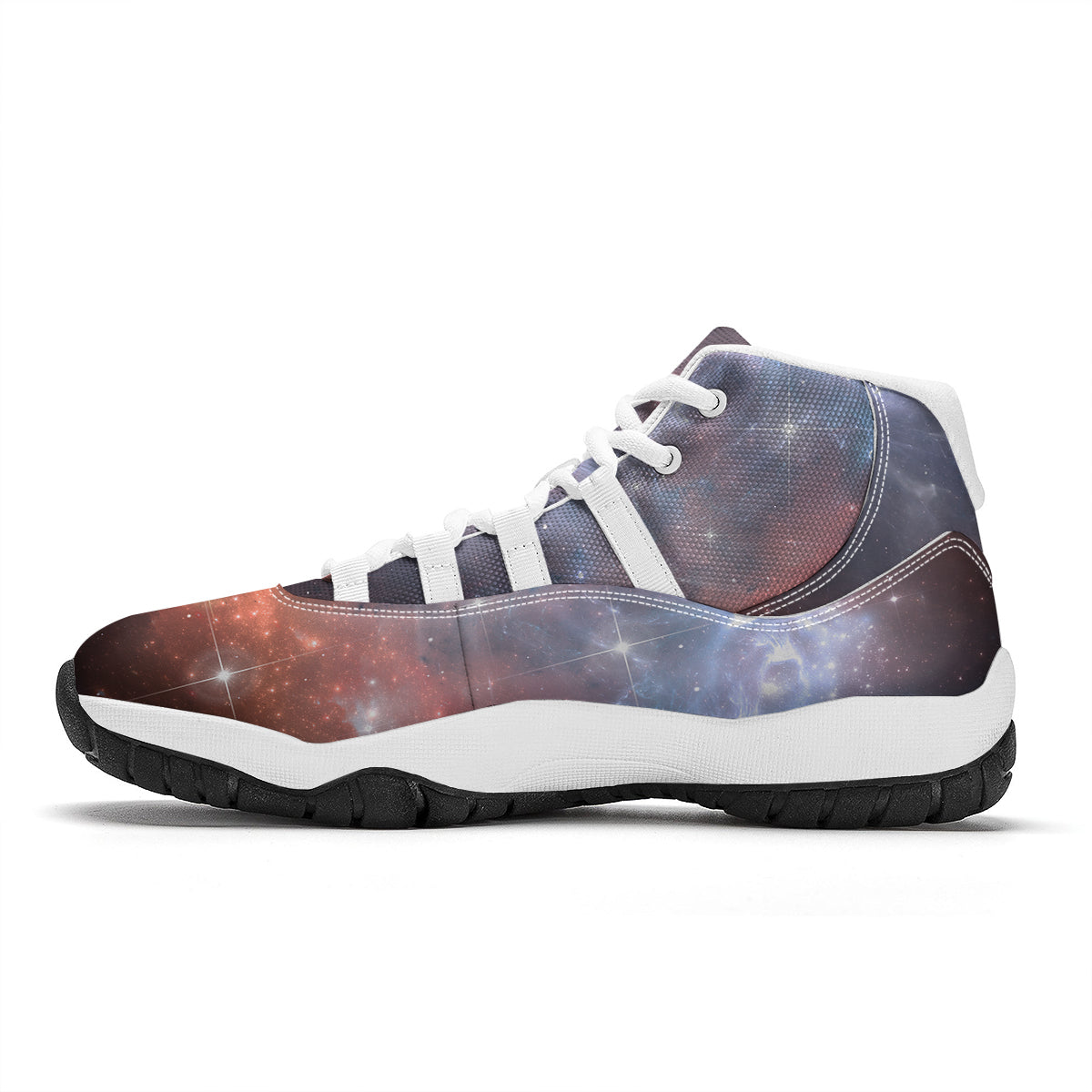 Light Geomagnetic Storm Galaxy Space Print White Bball Shoes-grizzshop