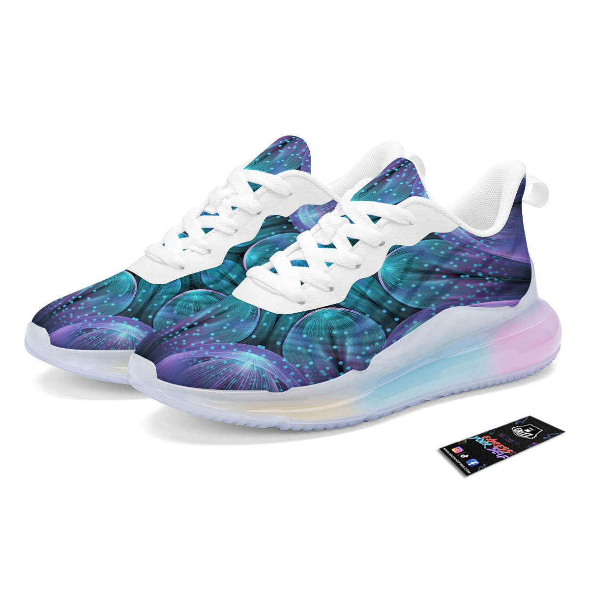 Light Mandala Blue And Purple Print Running Sneakers-grizzshop