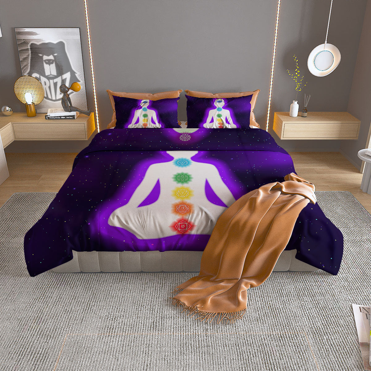 Light Of Seven Chakras Print Duvet Cover Bedding Set