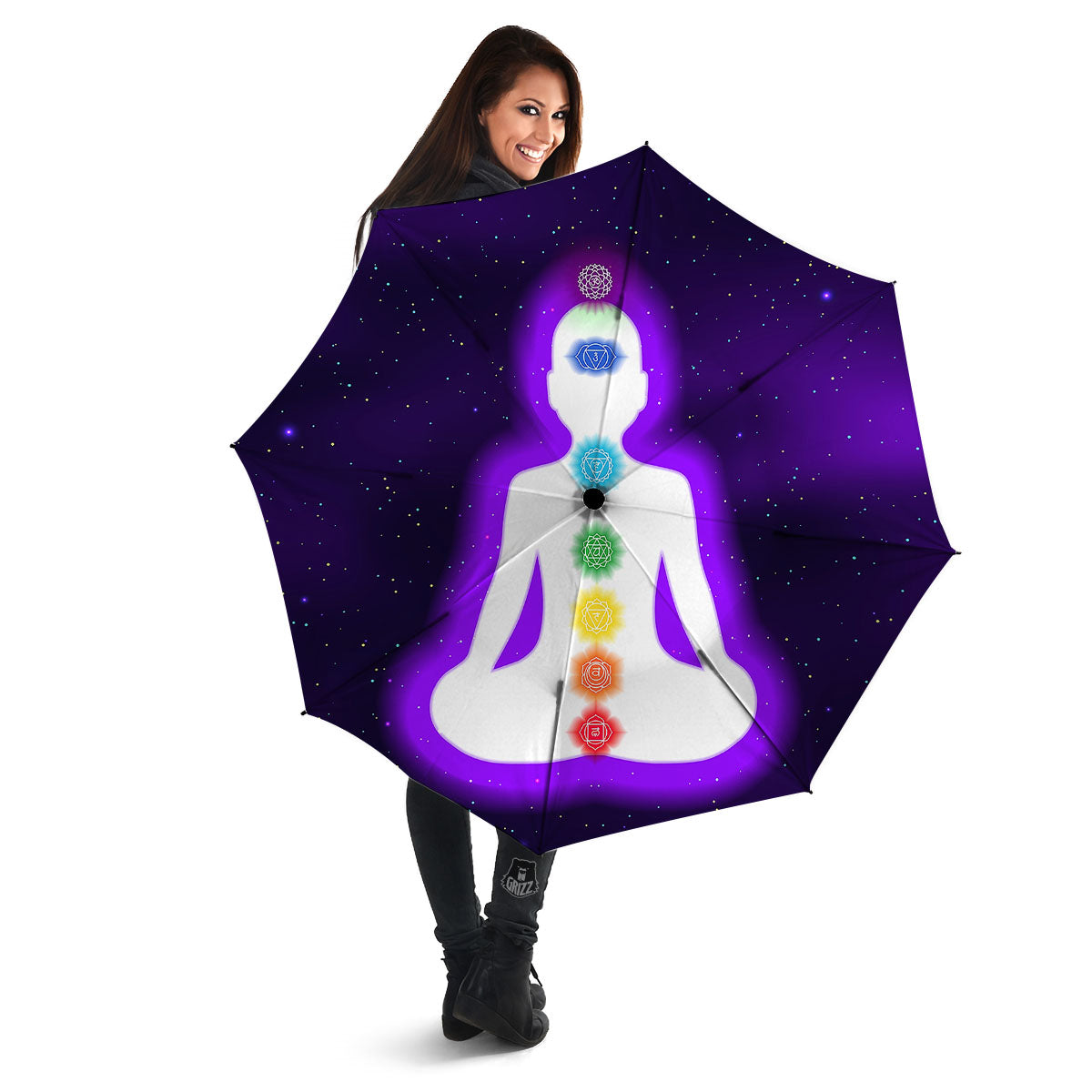 Light Of Seven Chakras Print Umbrella-grizzshop