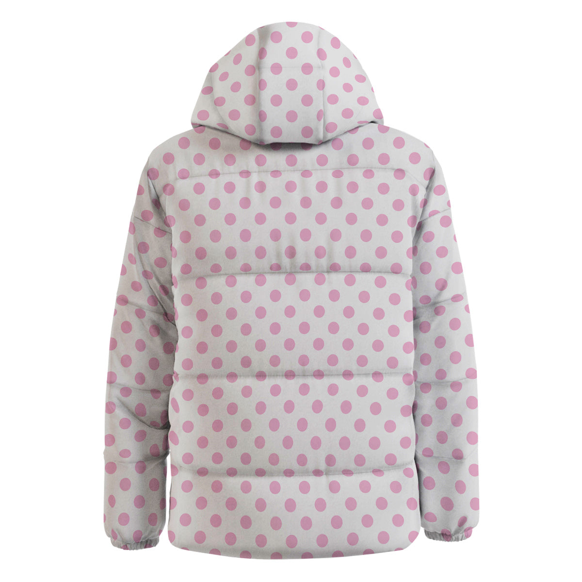 Light Pink Dots And White Print Pattern Down Jacket-grizzshop