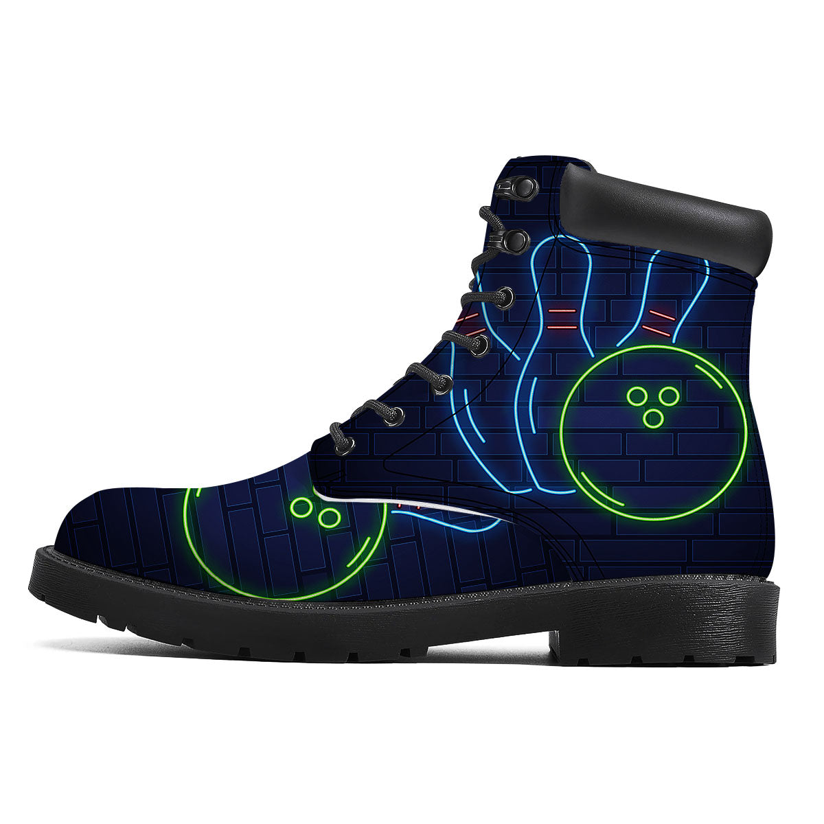 Light Up Bowling Pins Print Boots-grizzshop