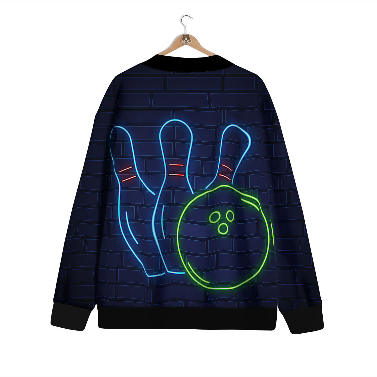 Light Up Bowling Pins Print Cardigan-grizzshop