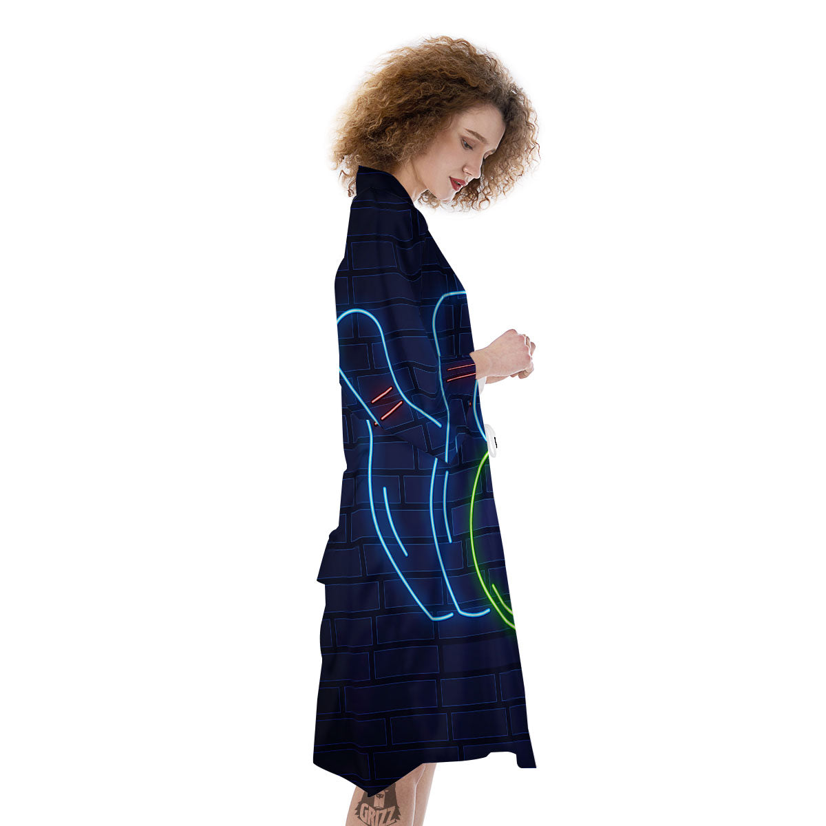 Light Up Bowling Pins Print Kimono-grizzshop