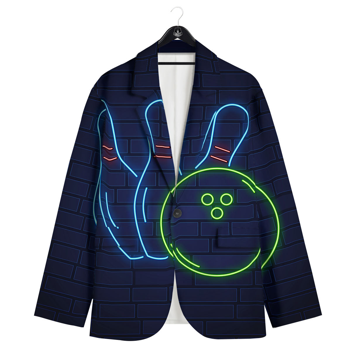 Light Up Bowling Pins Print Men's Sport Coat-grizzshop