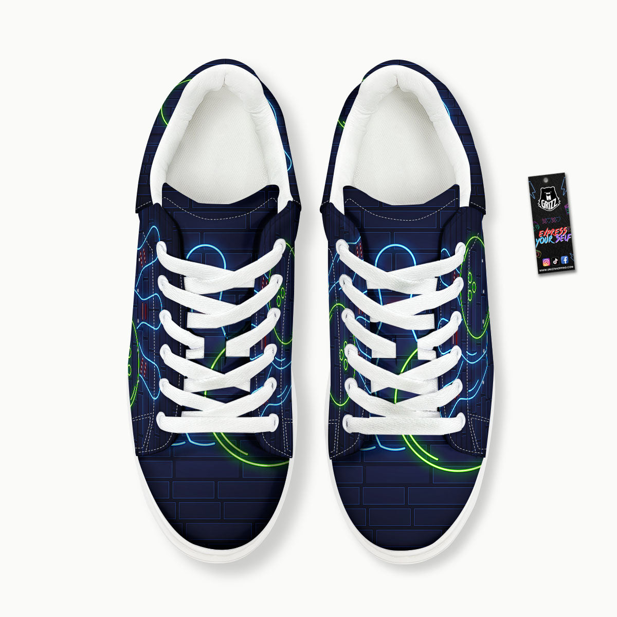 Light Up Bowling Pins Print Platform Shoes-grizzshop