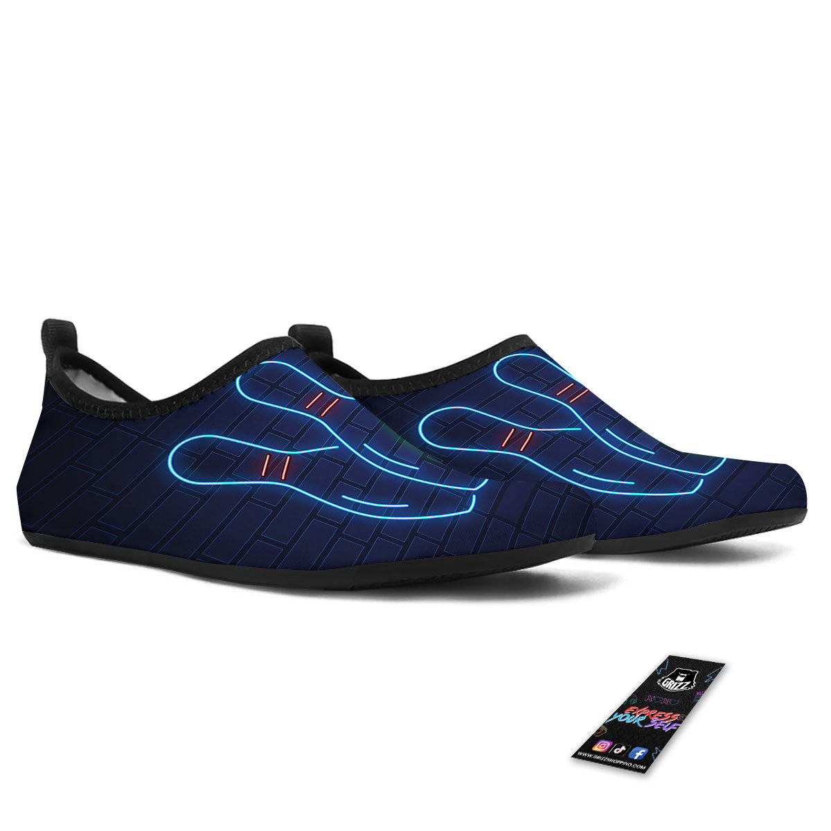 Light Up Bowling Pins Print Water Shoes-grizzshop