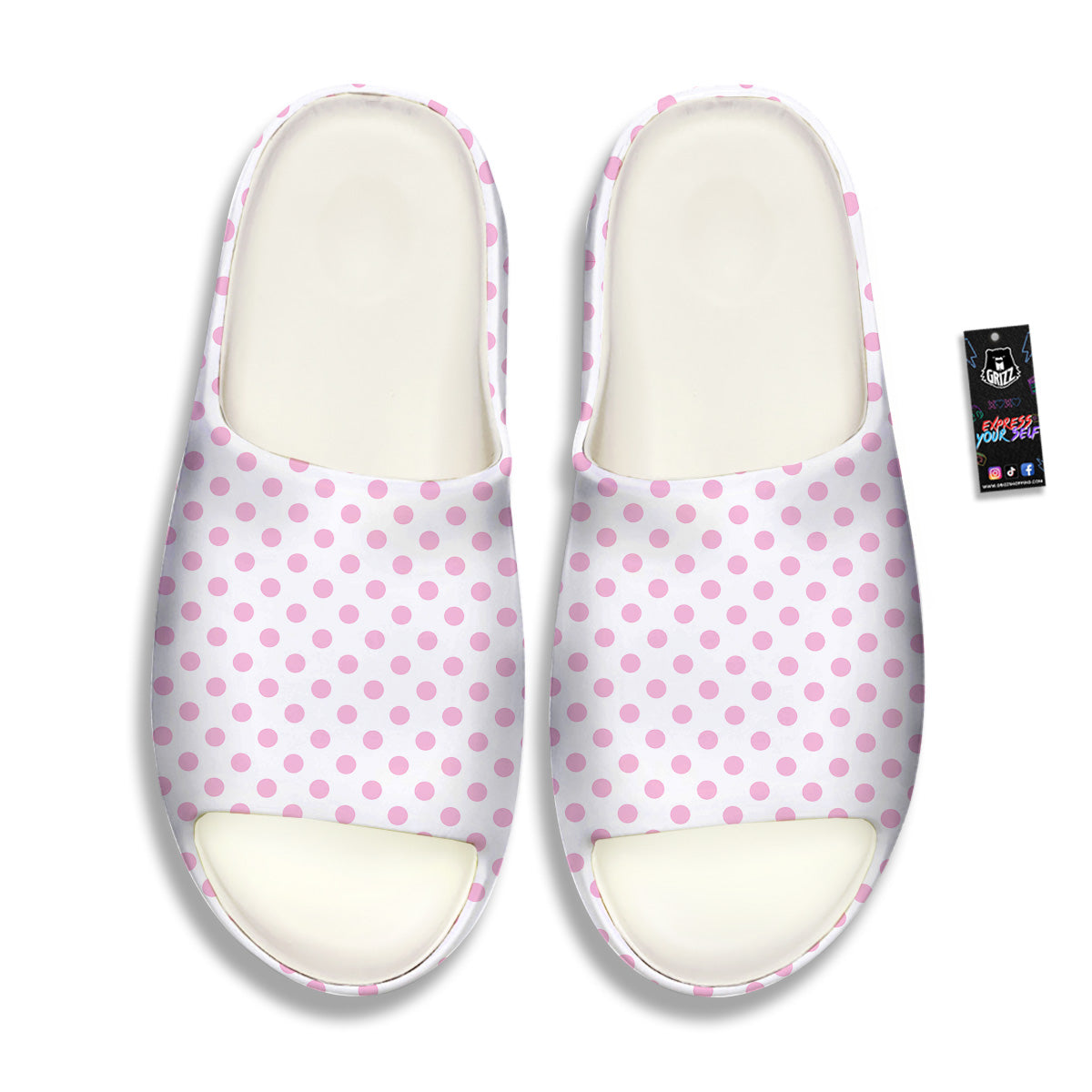Light Pink Dots And White Print Pattern Sandals-grizzshop