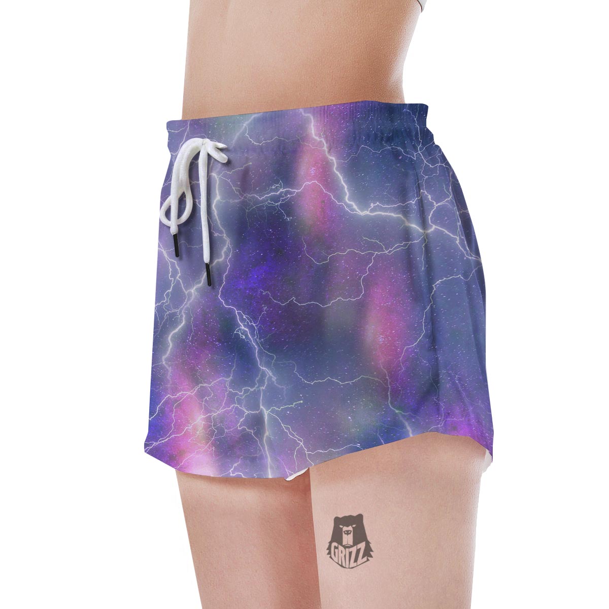 Lightning Aurora Galaxy Space Women's Shorts-grizzshop