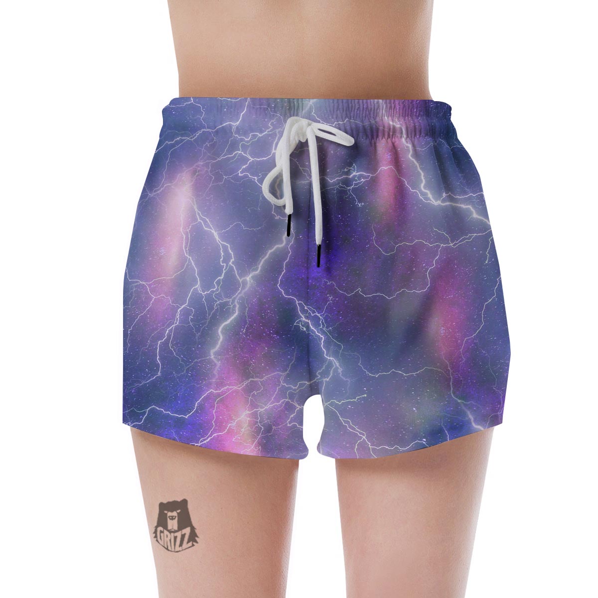 Lightning Aurora Galaxy Space Women's Shorts-grizzshop