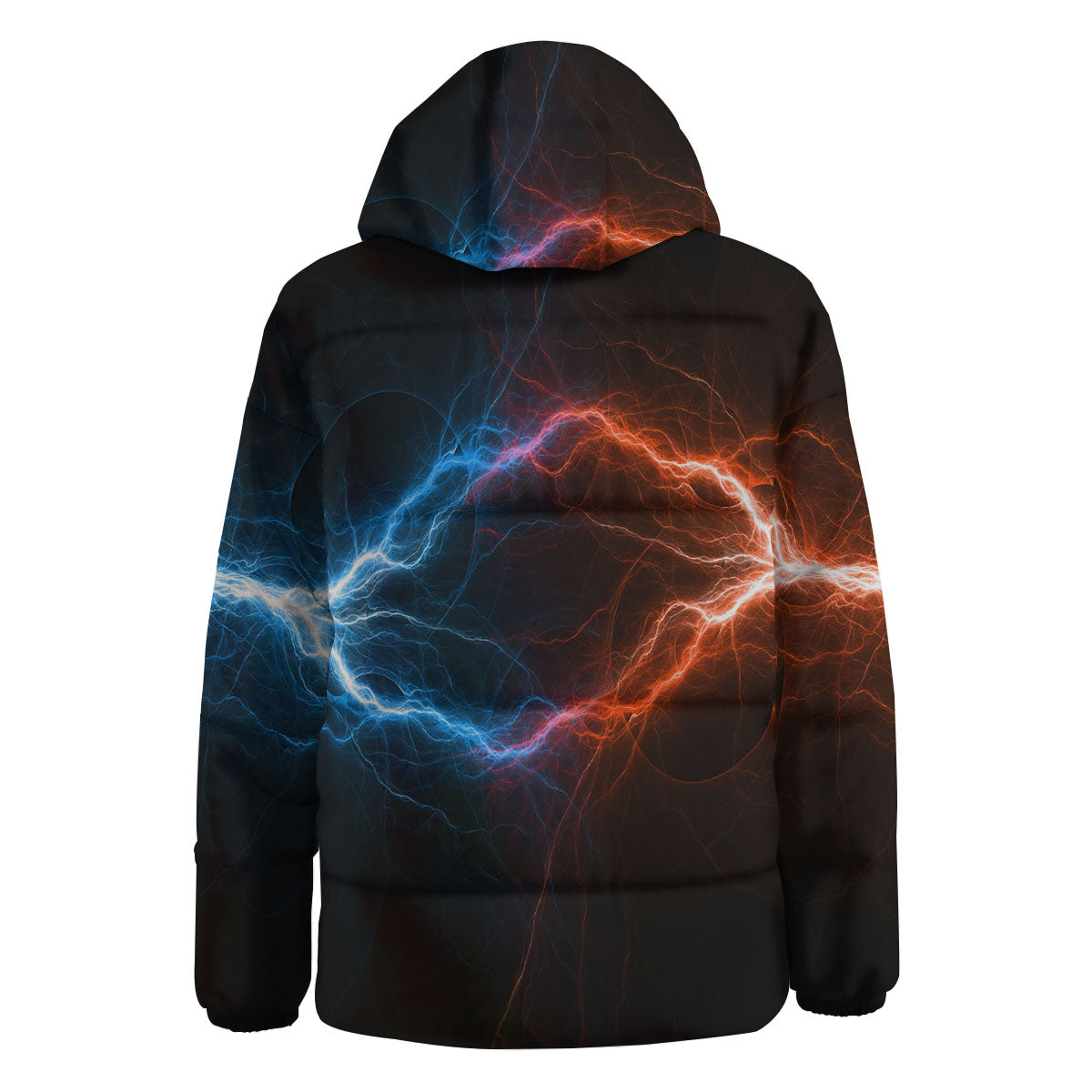 Lightning Blue And Red Print Down Jacket-grizzshop