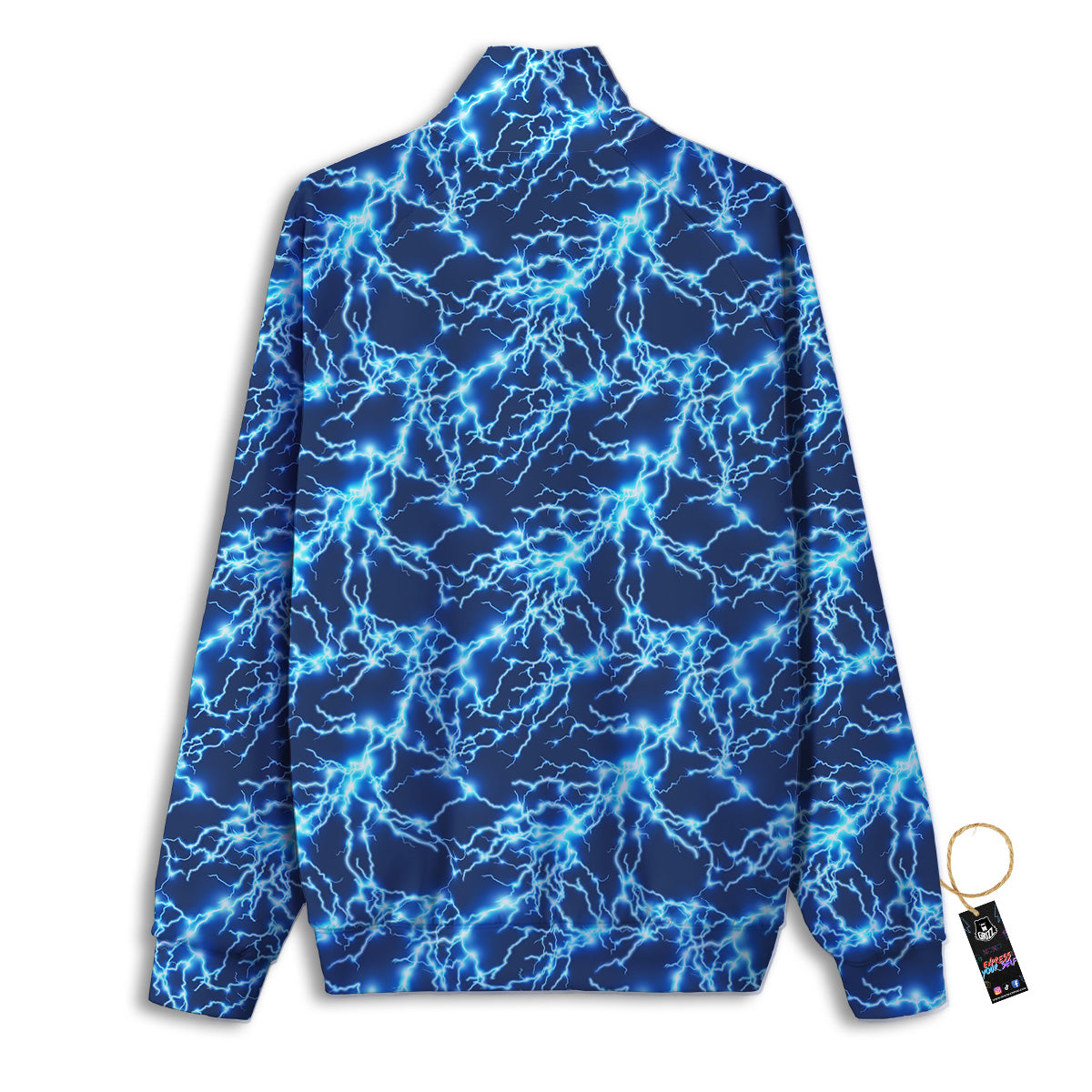 Lightning Blue Electric Print Track Jacket-grizzshop