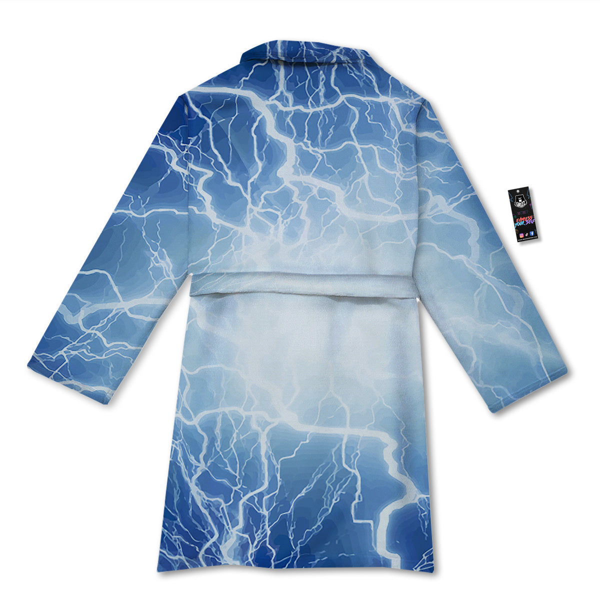 Lightning Blue Print Bathrobe-grizzshop
