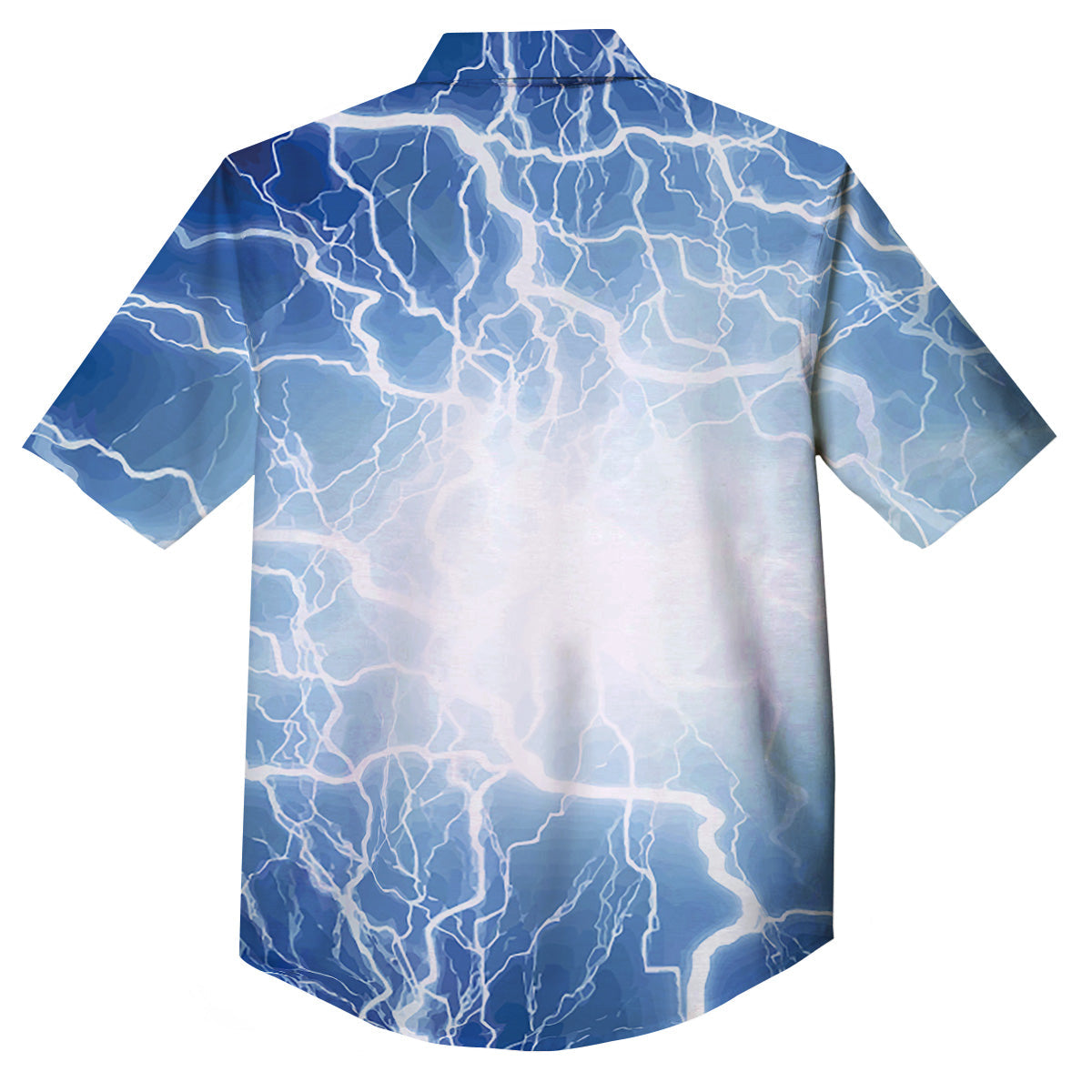 Lightning Blue Print Button Up Shirt-grizzshop