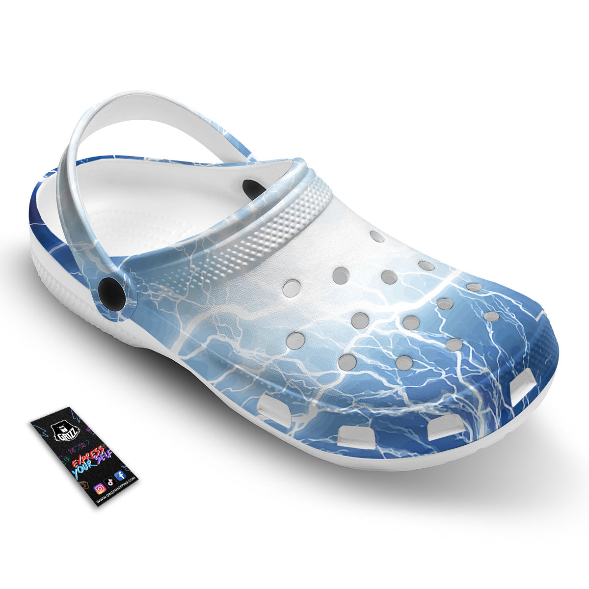 Lightning Blue Print Clog-grizzshop