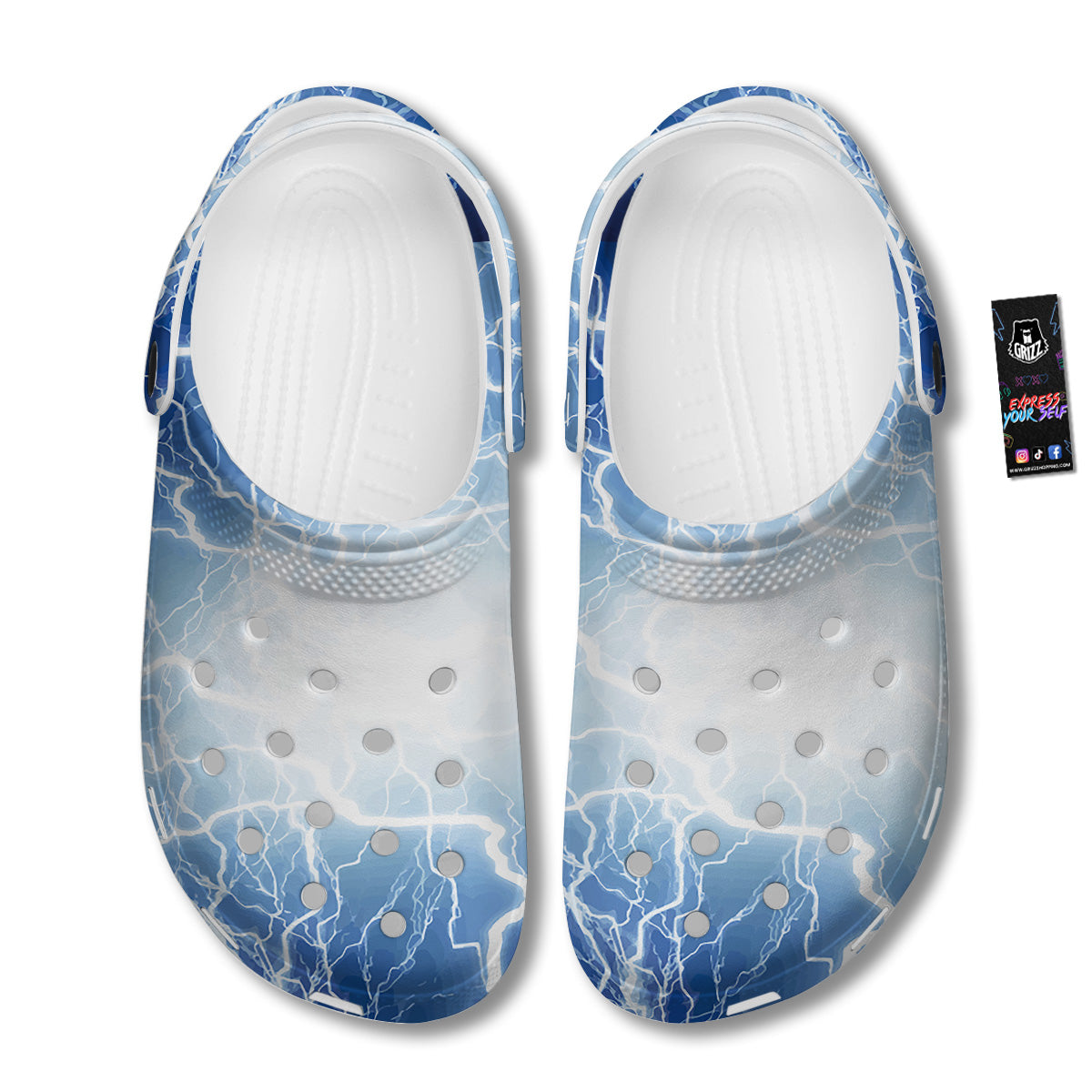 Lightning Blue Print Clog-grizzshop