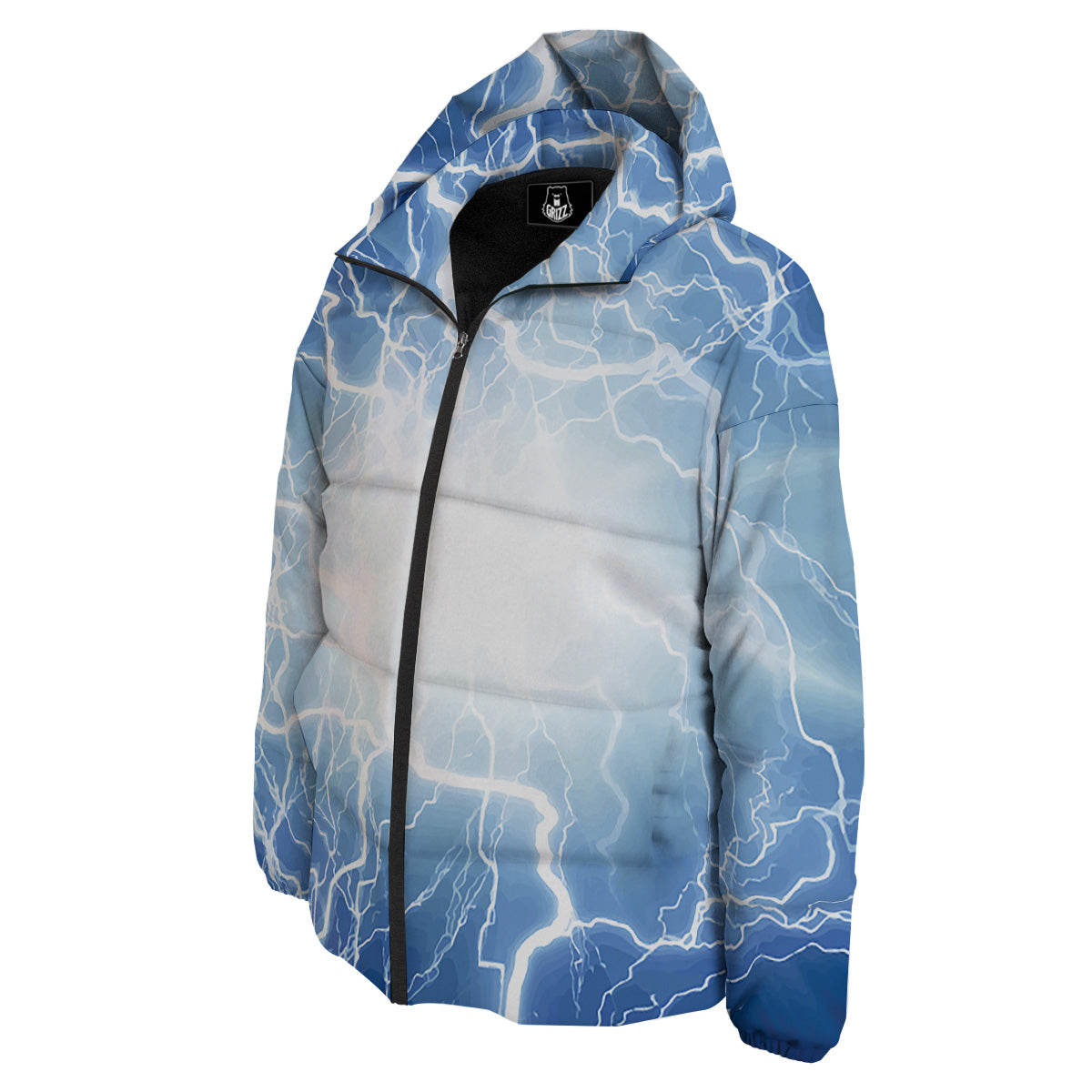 Lightning Blue Print Down Jacket-grizzshop