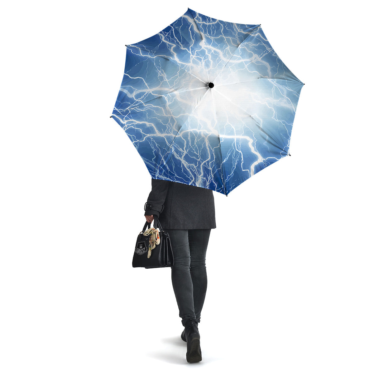 Lightning Blue Print Umbrella-grizzshop