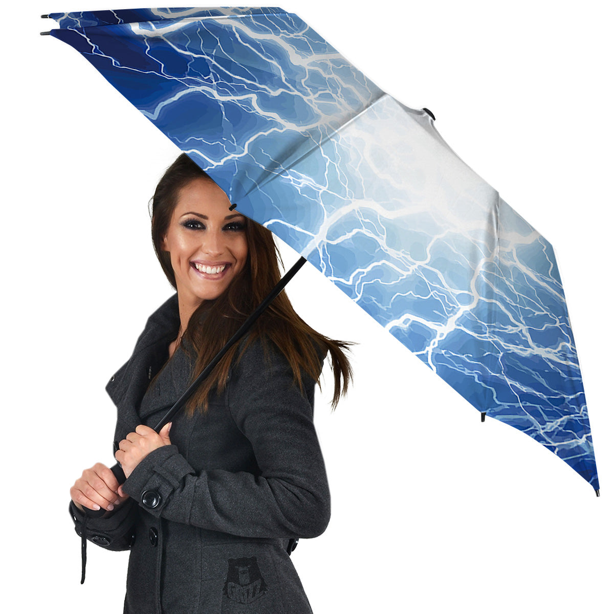 Lightning Blue Print Umbrella-grizzshop