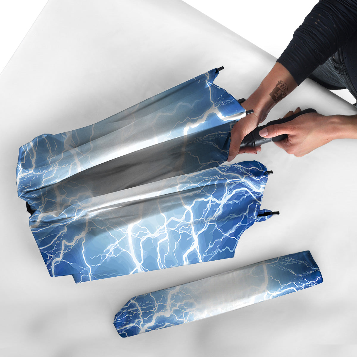 Lightning Blue Print Umbrella-grizzshop