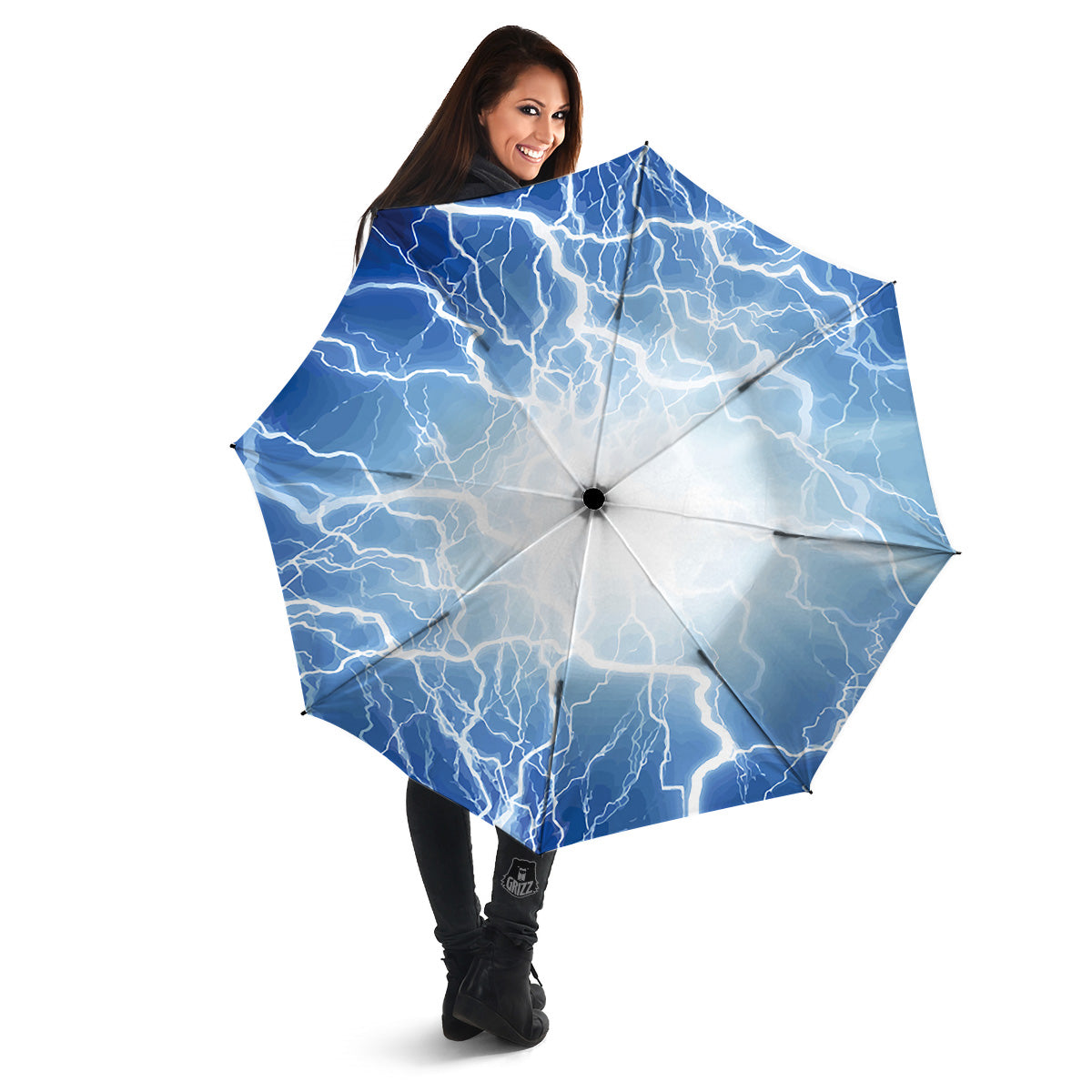 Lightning Blue Print Umbrella-grizzshop