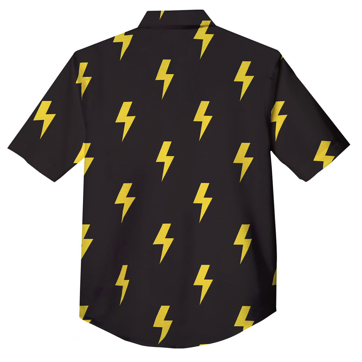 Lightning Bolts Yellow Print Pattern Button Up Shirt-grizzshop