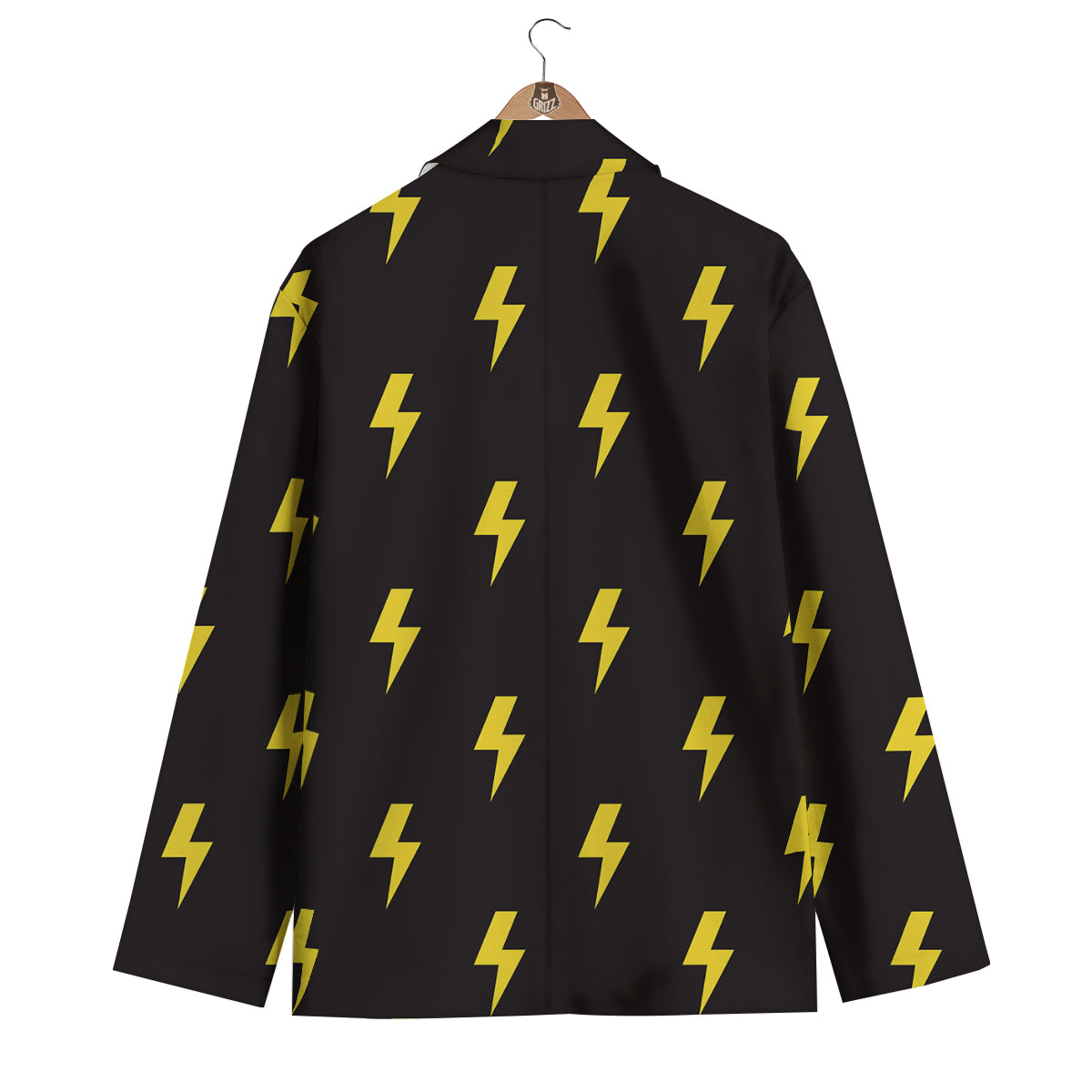 Lightning Bolts Yellow Print Pattern Men's Blazer-grizzshop
