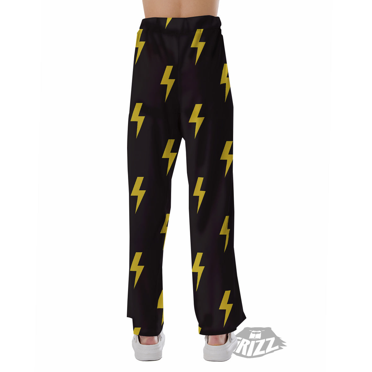 Lightning Bolts Yellow Print Pattern Pajama Pants-grizzshop