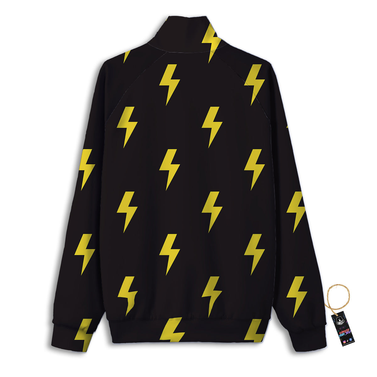 Lightning Bolts Yellow Print Pattern Track Jacket-grizzshop