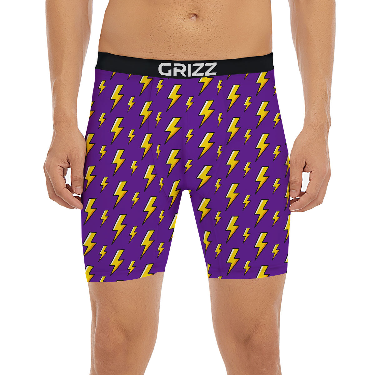 Lightning Purple Print Pattern Boxer Briefs-grizzshop