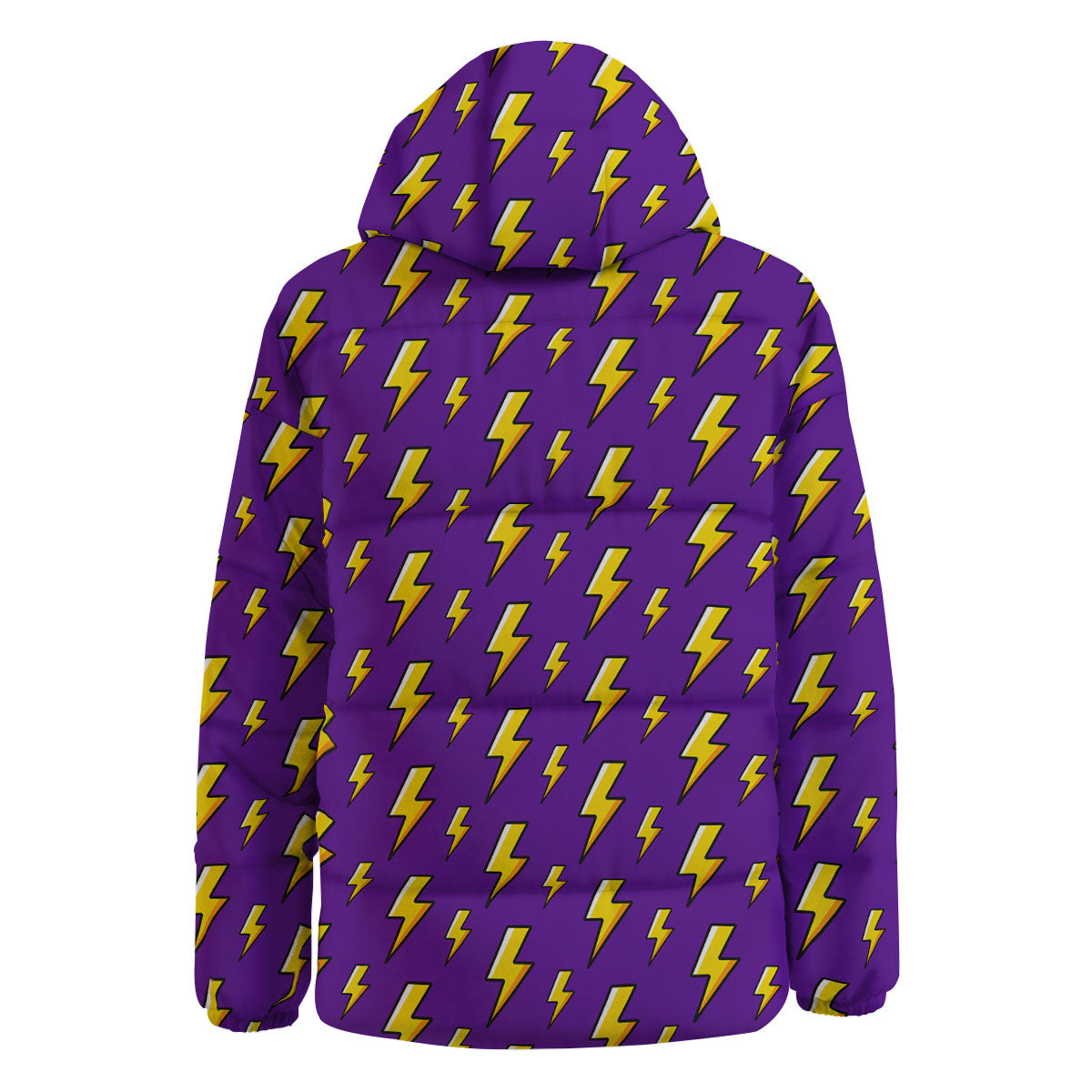 Lightning Purple Print Pattern Down Jacket-grizzshop