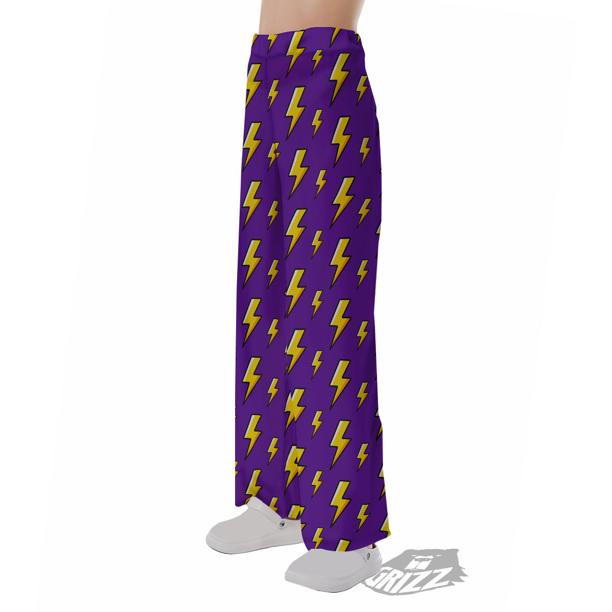 Lightning Purple Print Pattern Pajama Pants-grizzshop
