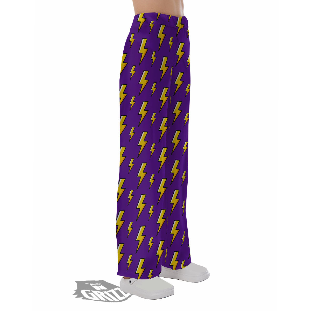 Lightning Purple Print Pattern Pajama Pants-grizzshop