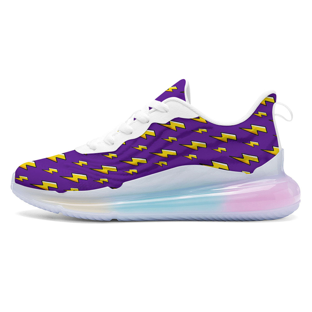 Lightning Purple Print Pattern Running Sneakers-grizzshop