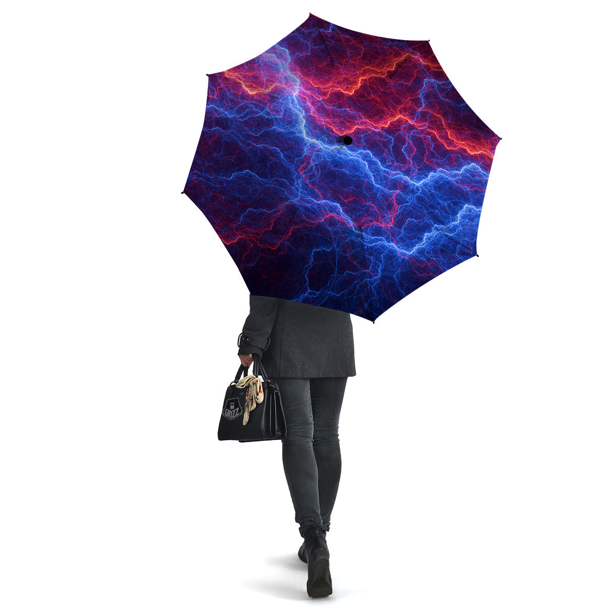 Lightning Red And Blue Print Umbrella-grizzshop