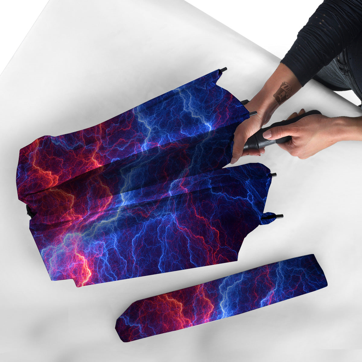 Lightning Red And Blue Print Umbrella-grizzshop