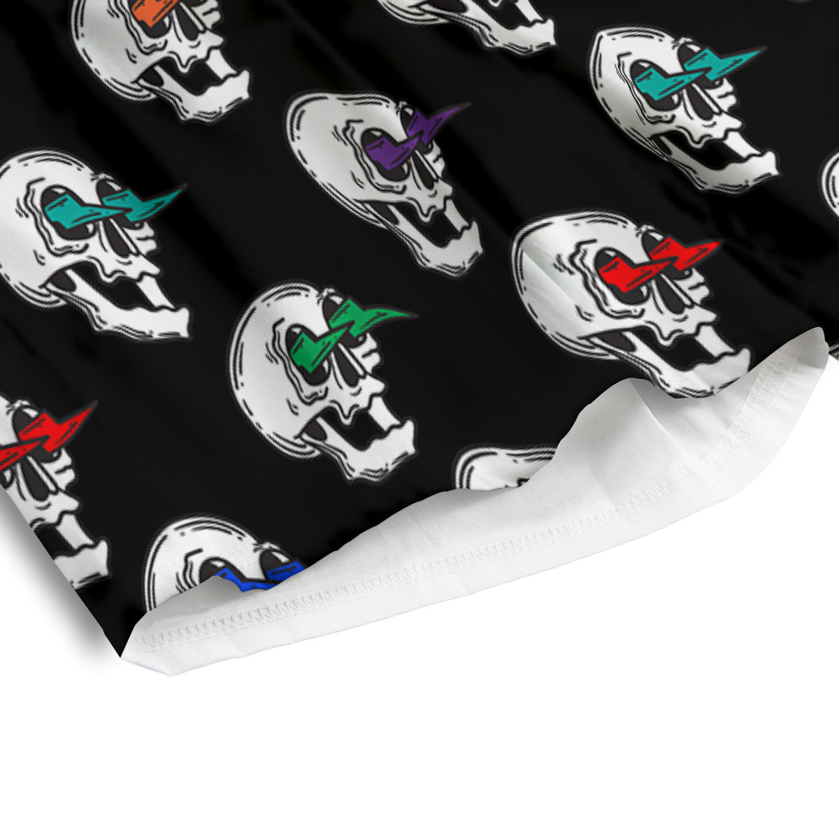Lightning Skull Print Pattern Men's Athletic Shorts