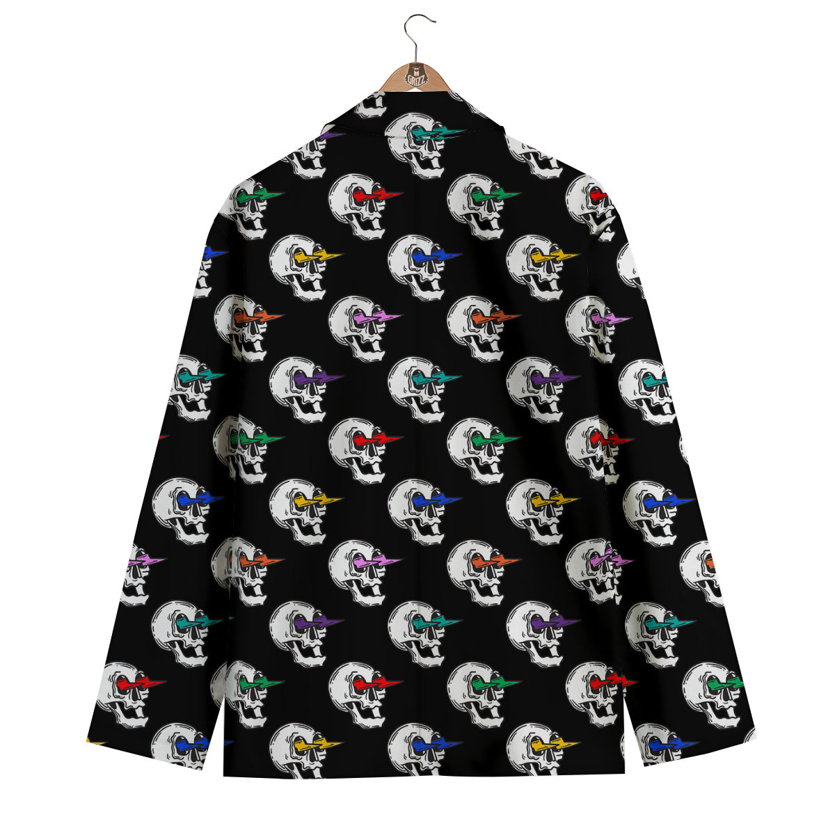 Lightning Skull Print Pattern Men's Blazer-grizzshop